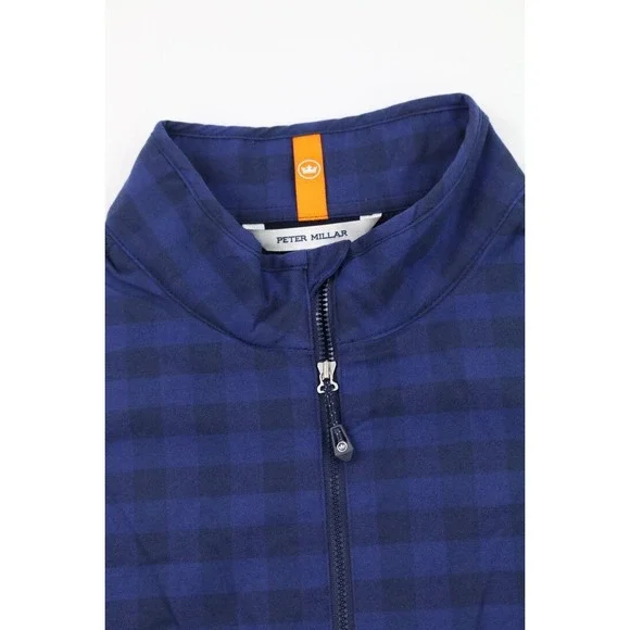 Peter Millar Vest Mens Navy Blue Fuse Elite Flannel Hybrid Performance XXL Plaid - Picture 2 of 16